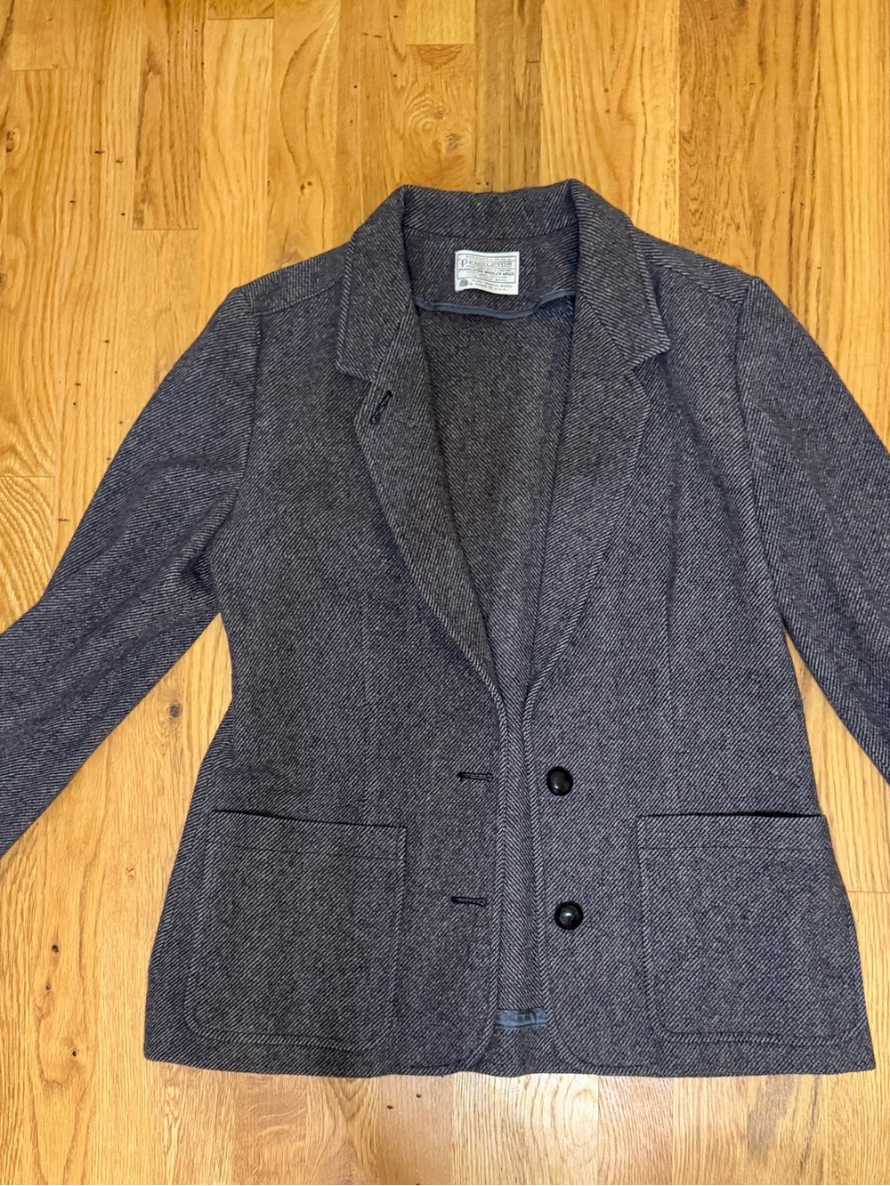 Womens Pendleton Herringbone Blazer Jacket in Gray size M